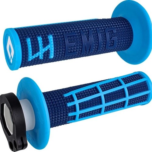 Odi Emig 2.0 Diamond Lock-On Grips 7/8" Navy/Cyan