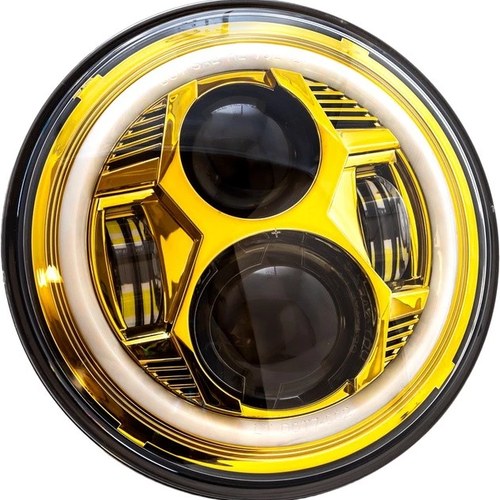 Letric Lighting Universal Color Collection Full Halo LED Headlight 7" Black Gold