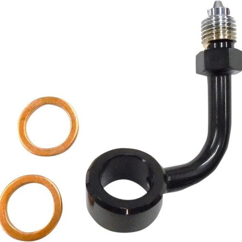 Magnum Non-ABS Upper Brake Line Adapter Black-Chrome #47019 Harley Davidson