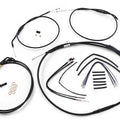 Burly Handlebar Cable/Line Kit for 12" Jail Bar w/o ABS Black #B30-1200