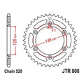 JT Steel Rear Sprocket 520 53T fits Suzuki RM125 1987