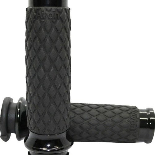 Avon Grips Diamond Contour Grips Black #DIA-65-ANO-FLY Harley Davidson