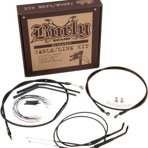 Burly Handlebar Cable/Line Kit for 14" Ape Hangers Black Harley Davidson Softail
