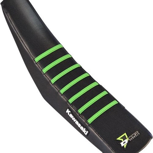 Dcor Ribbed Seat Cover Black/Black/Green #30-20-126 for Kawasaki KX250