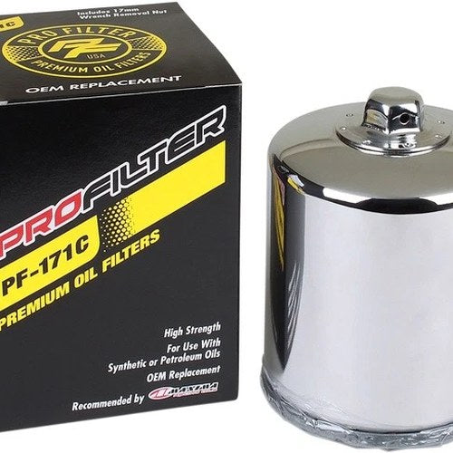 Pro Filter Premium Oil Filter Chrome #PF-171C Harley Davidson/Buell