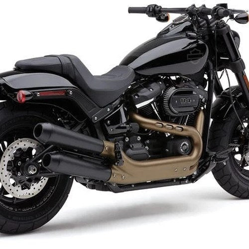 Cobra El Diablo Dual Mufflers Black Harley Fat Bob 2018-2023