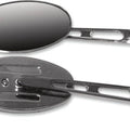 Emgo Billet Mirror Set Oval Short Stem Chrome Universal