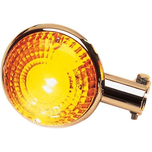 K&S DOT Turn Signal Assembly Dual Filament Front Chrome Amber 25-4105 for Yamaha