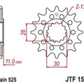 JT Front Sprocket 525 15T #JTF1591.15 for Yamaha FZ-09/FJ-09