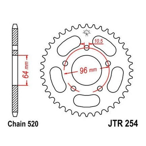 JT Steel Rear Sprocket 520 45T fits Honda XL200R 1983-1984