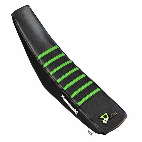 Dcor Ribbed Seat Cover Black/Black/Green #30-20-105 for Kawasaki KX85/KX112