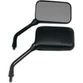 Emgo GP Deluxe Mirror Set Rectangular 10mm Short Stem Black Fits Yamaha