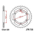 JT Steel Rear Sprocket 520 40T #JTR735.40 Ducati Paso 907 I.E./750 Sport