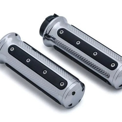 Kuryakyn Heavy Industry Grips Chrome Cable Throttle #6120 Harley Davidson