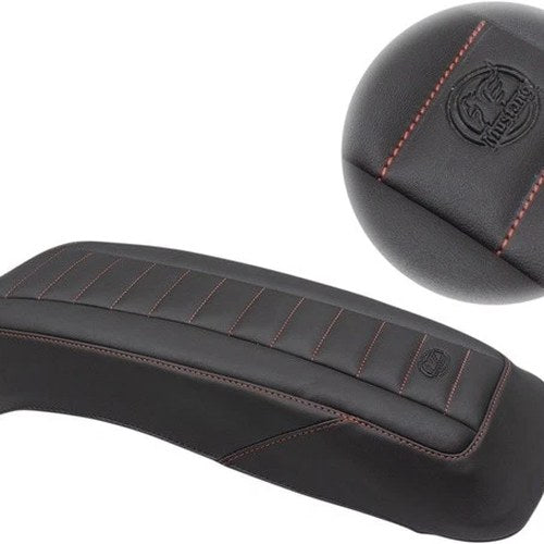 Mustang Saddlebag Lid Covers Deluxe Red Stitch #77640AB Harley Davidson