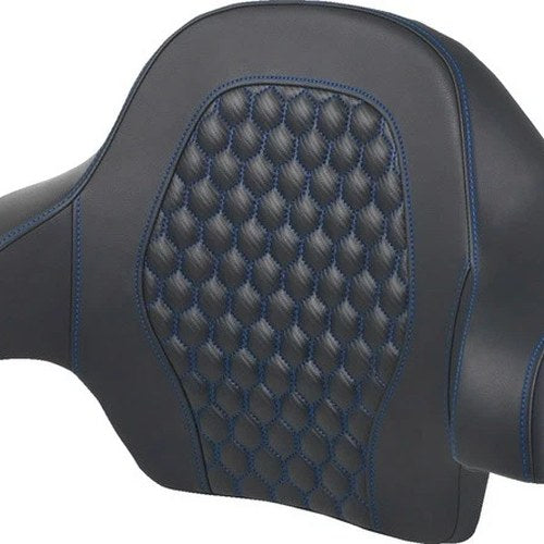 Saddlemen RoadSofa HC Tour-Pak Backrest Pad Blue Stitch #284925 Harley Davidson
