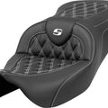Saddlemen RoadSofa LS Seat White Stitch #284781 Harley Davidson
