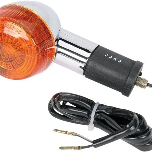 K&S DOT Turn Signal Assembly Single Filament Rear Right Chrome Amber #25-2253