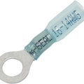 Namz Heat Shrinkable Ring Terminals for 14-16 Gauge Wire 1/4" Blue 25-Pack