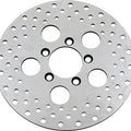 DS Polished Stainless Drilled Brake Rotor Front Harley Davidson 139484