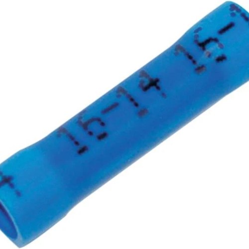 Namz Non-Heat Sealable Wiring Butt Splices for 14-16 Gauge Wire Blue 25-Pack