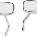 Emgo Screw-In 8mm Plain Face Mirror Set Short Stem Chrome Tinted Harley-Davidson