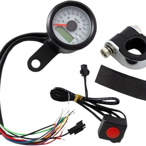 DS Mini Electronic Speedometer with Indicator Lights Mph Black/White #1138765