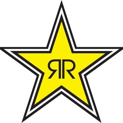 Factory Effex Die-Cut Decal 1' Rockstar Star Logo Style Yellow