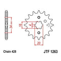 JT Front Sprocket 428 16T #JTF1263.16 fits Yamaha/Suzuki/Kawasaki/Honda