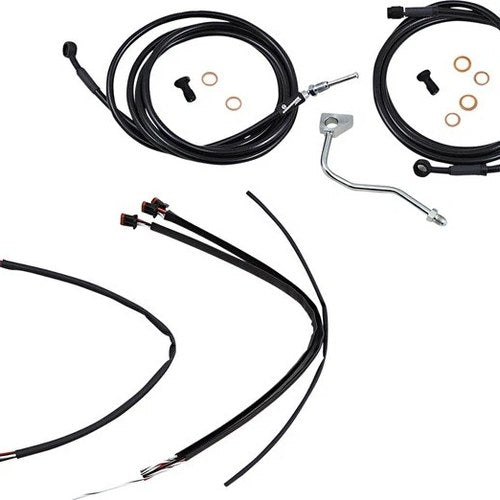 Burly Handlebar Cable/Line Kit for 14" Hangers w/ABS Black #B30-1185