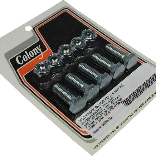 Colony Rotor-To-Hub Bolt Kit Zinc Plated #3425-10 Harley Davidson