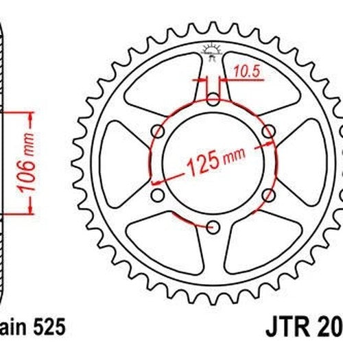 JT Steel Rear Sprocket 525 50T #JTR2014.50 Triumph Tiger 800