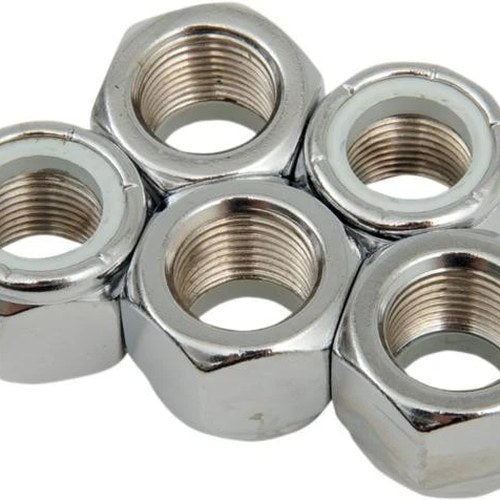 DS Chrome Motorcycle Nylon Insert Lock Nut 5-Pack 5/8"-18
