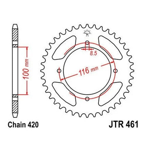 JT Steel Rear Sprocket 420 50T #JTR461.50 fits Kawasaki KX85/KX80