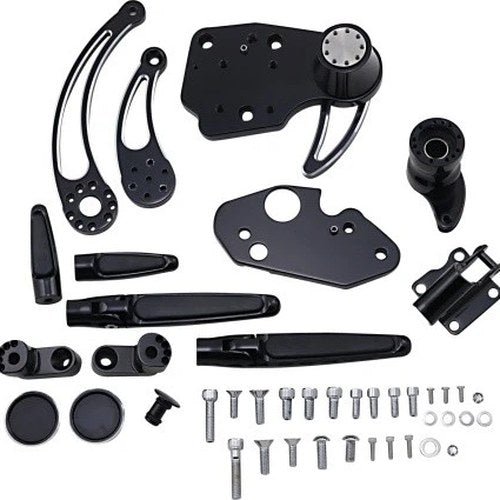 Hawg Forward Control Kit with Shadow Levers & Adjustable Pegs Black FCKF14ASFRSE