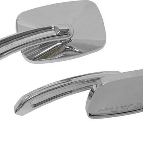 HardDrive Rectangle Custom Cast Mirror Set Chrome #18-137 Harley Davidson