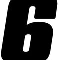 Dirt Digits Vinyl Numbers 5.5"H Black #6 3-Pack