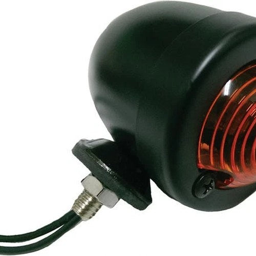 HardDrive Bullet Marker Light Single Filament Satin Black with Amber Lens