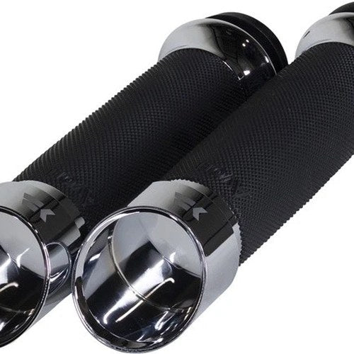 Khrome Werks Custom Contour Edge Tip Grips Chrome #500160 Harley Davidson