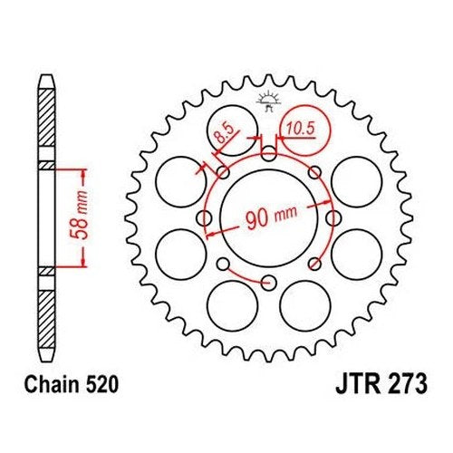 JT Steel Rear Sprocket 520 33T #JTR273.33 Honda Rebel 250