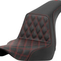 Saddlemen Step-Up LS Seat F. Lattice Red Stitch Black #284721 Harley Davidson