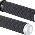 Rough Crafts Knurled Grips Chrome #RC-500-003 Harley Davidson