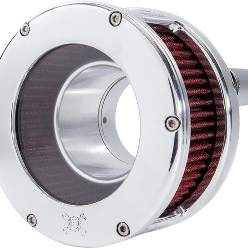 Feuling BA Series Air Cleaner Chrome With Clear Cover/Red Filter #5438