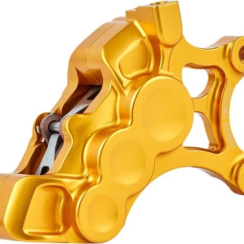 Arlen Ness Six-Piston Diff. Bore Caliper for 14" Rotor Front Right Gold #02-204