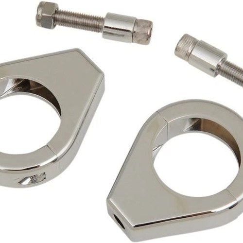 DS Smooth Turn Signal Fork Clamps 39mm Chrome