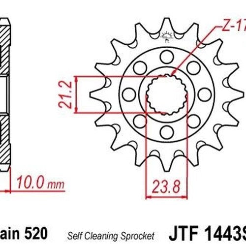 JT Self Cleaning Front Sprocket 520 13T fits Suzuki RM-Z450 2013-2026