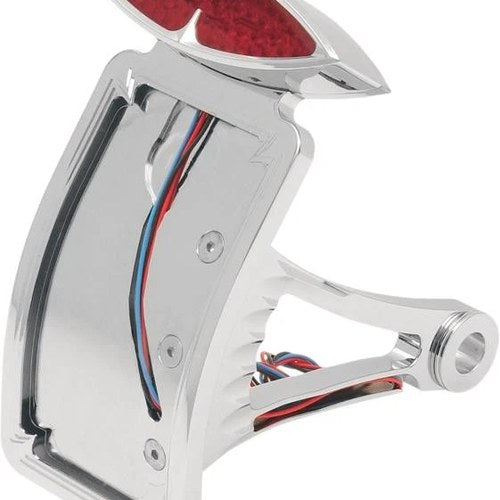 DS Deco LED Taillight With Curved Vertical License Plate Frame Harley Davidson