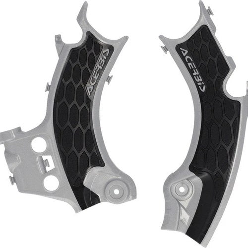 Acerbis X-Grip Frame Guards Silver/Black for Honda CRF450R/CRF450RX 2025