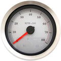 Drag Specialties 4" Electronic Tachometer White Face #200929 Harley Davidson