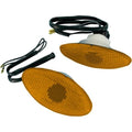 K&S Flat Oval Flush Mount Large Marker Light Set Single Filament Amber